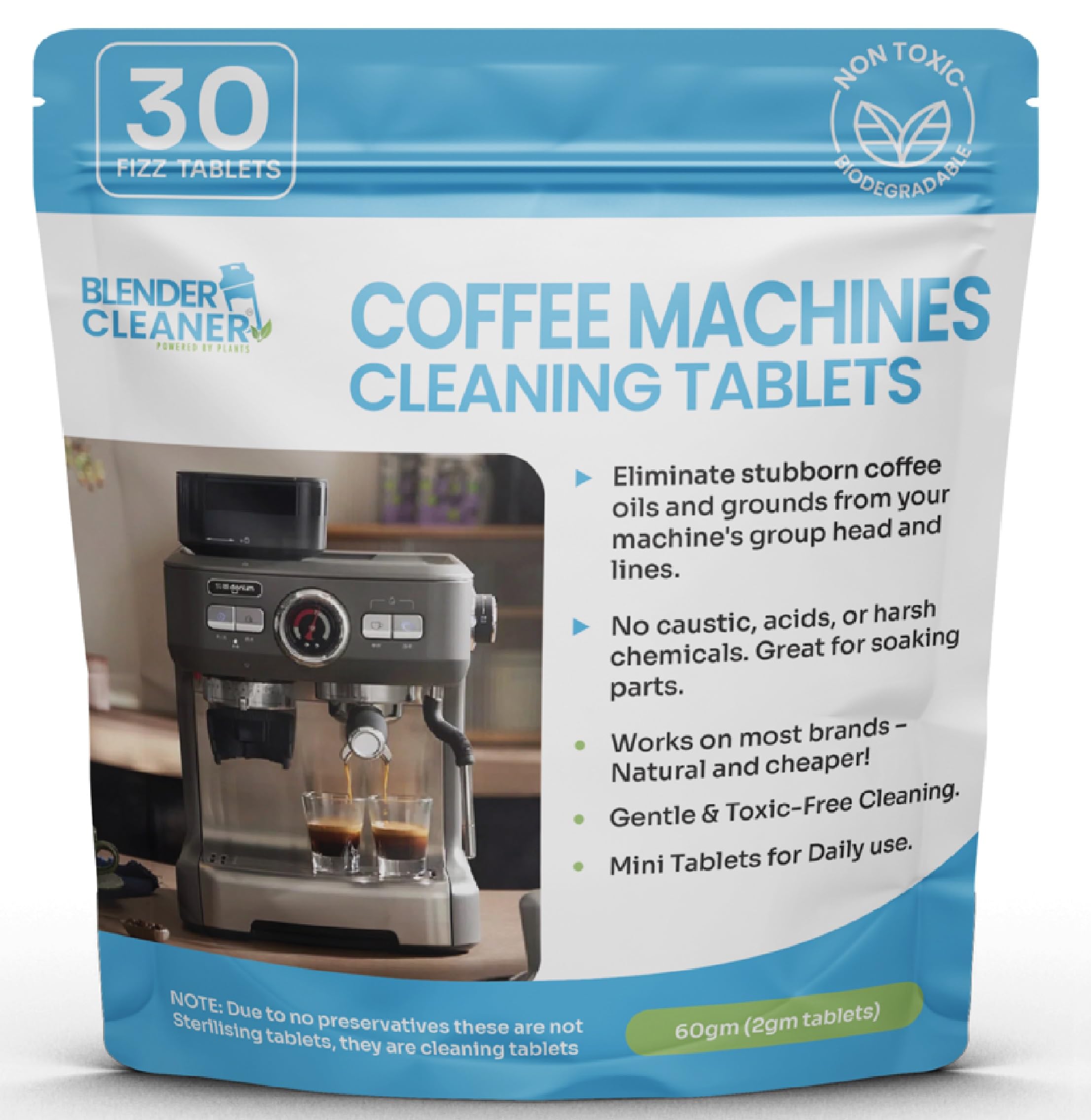 Espresso Coffee Cleaning Tablets (30 Tablets / 1 Year supply) For Breville, Jura, Delongi, Miele, and Universal Brands – Grease and Residue Cleaner for Baristas – Miles Kay